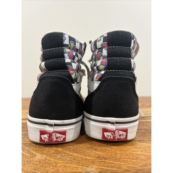 Vans Sk8-Hi Checkerboard Butterfly Women's Canvas Skate Lace Up Shoes Sz 8 - Picture 6 of 10